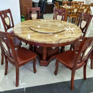 Bộ Bàn Ăn trọn mặt đá xoay 8 Ghế BA78